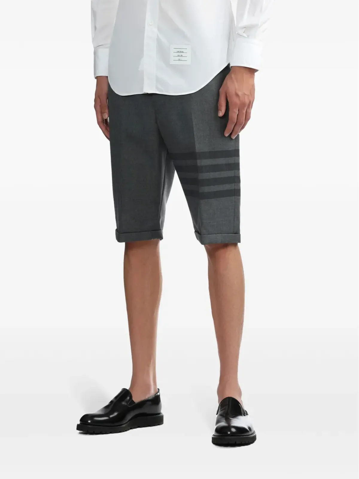 Thom Browne 4-Bar ウール混紡 ショートパンツ（グレー） - 画像3