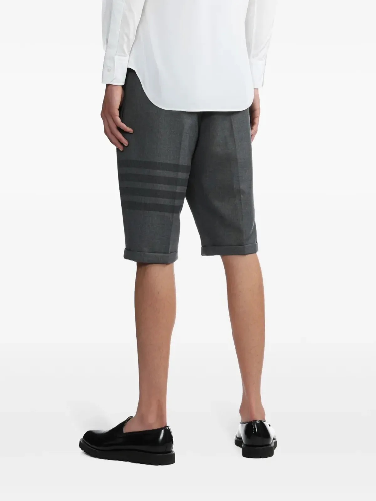Thom Browne 4-Bar ウール混紡 ショートパンツ（グレー） - 画像4