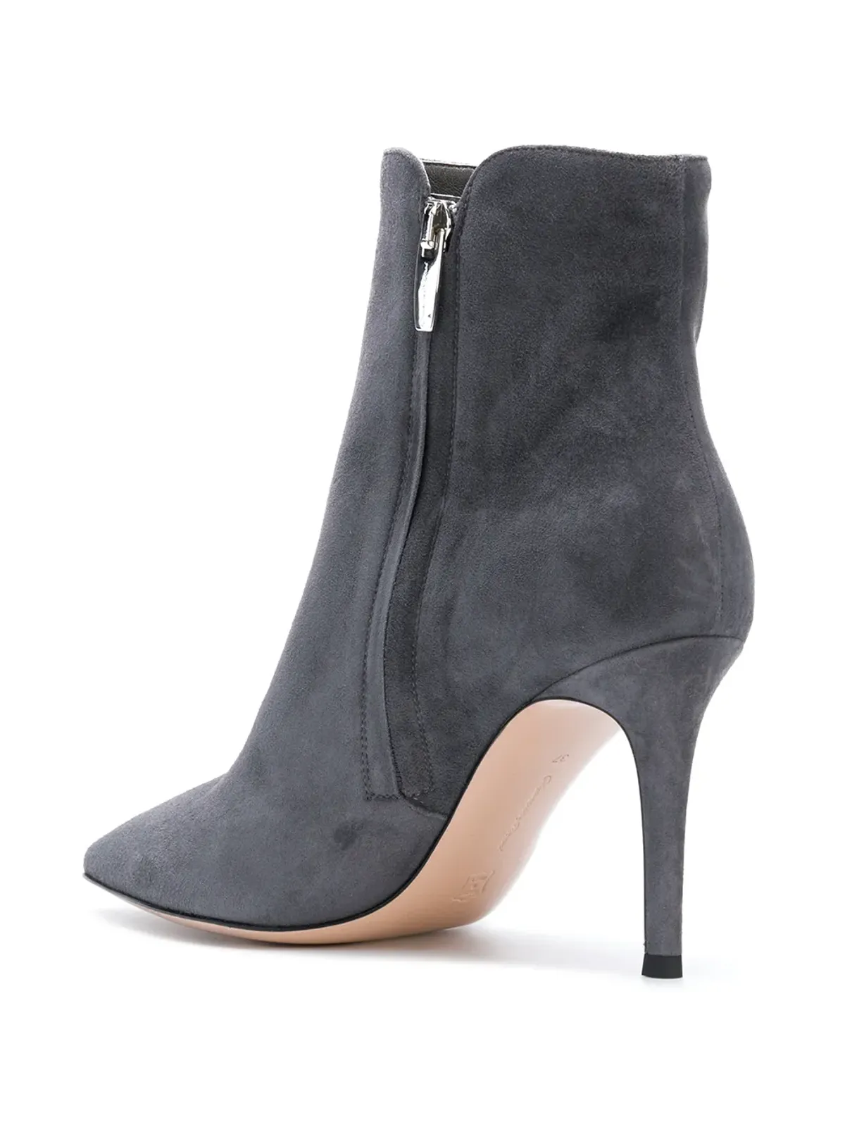 Gianvito Rossi レヴィ 85mm スエード アンクルブーツ グレー - 画像3