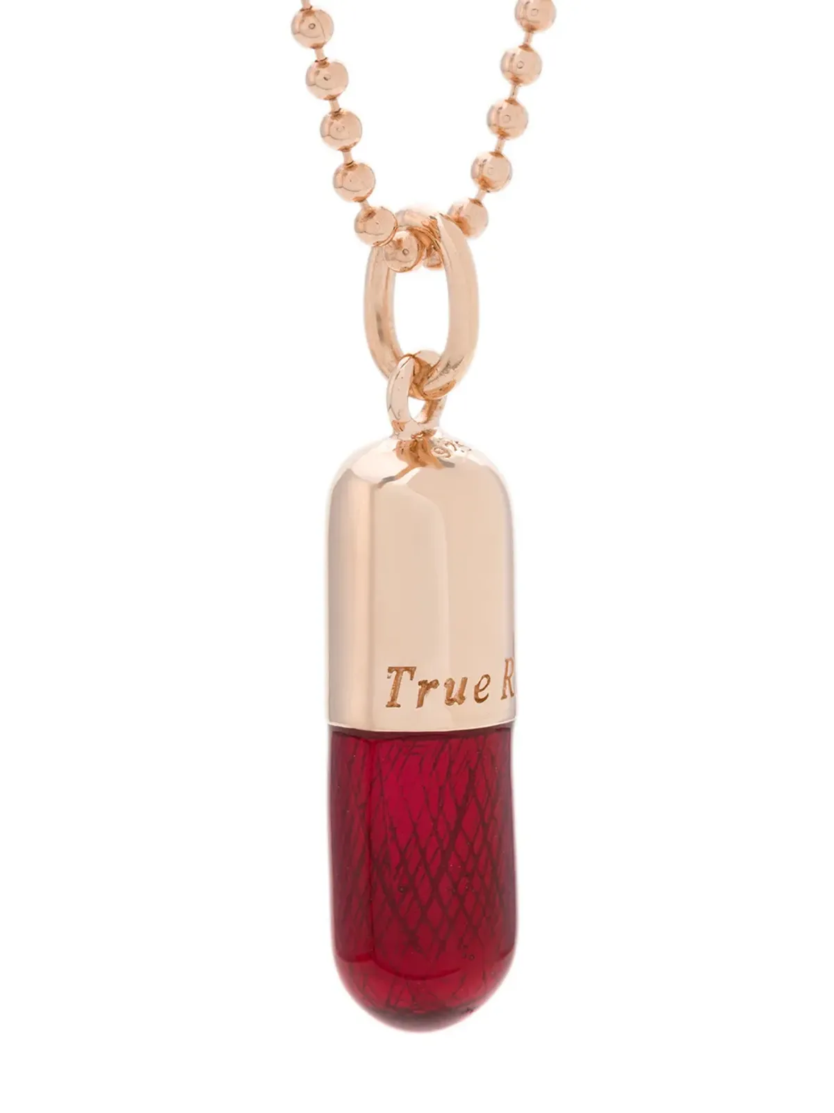 True Rocks ローズゴールド仕上げの小さな錠剤型ペンダントネックレス - 画像3