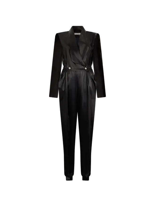 Philosophy Di Lorenzo Serafini Philosophy Di Lorenzo Serafini Vネック ボタン留め フェイクレザー ジャンプスーツの商品画像