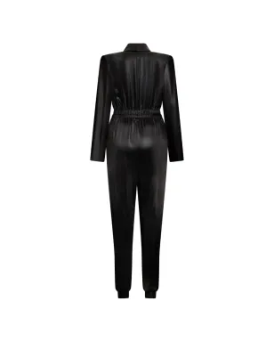 Philosophy Di Lorenzo Serafini Vネック ボタン留め フェイクレザー ジャンプスーツ - サムネイル2