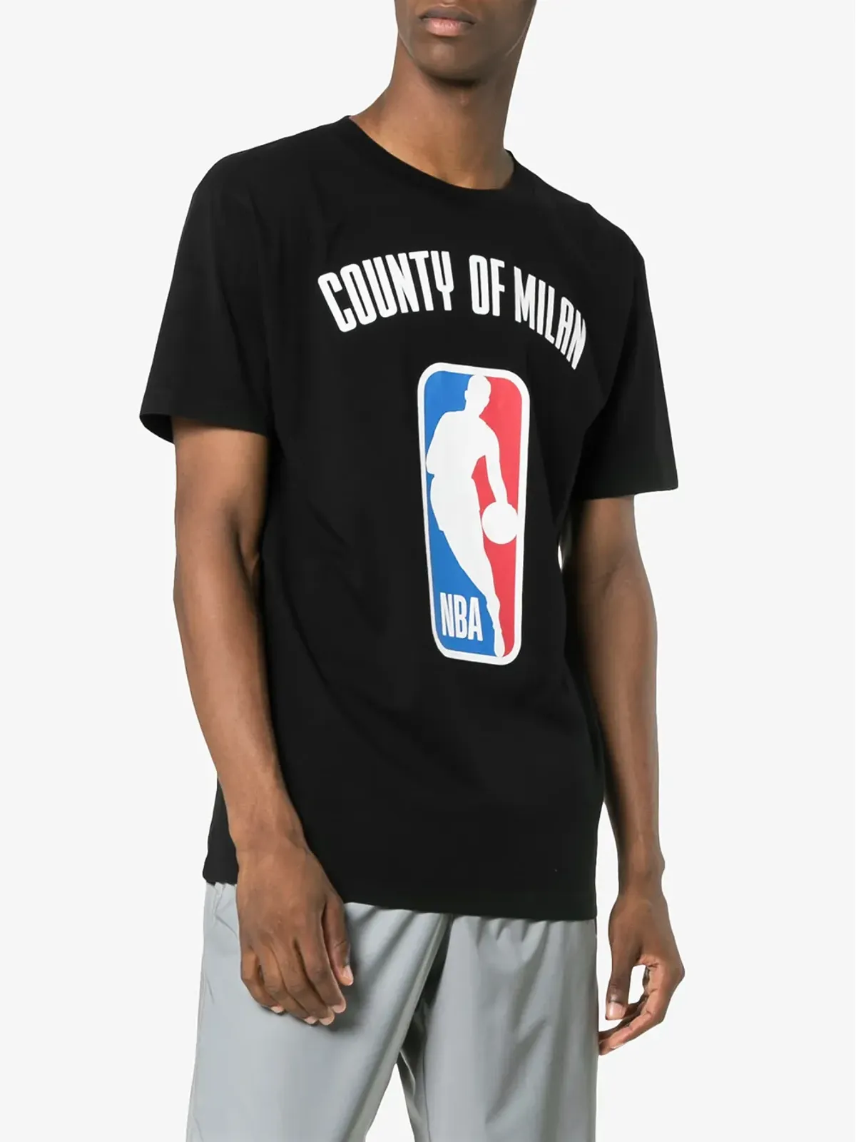 COUNTY OF MILAN × NBAプリント リブネックTシャツ - 画像3