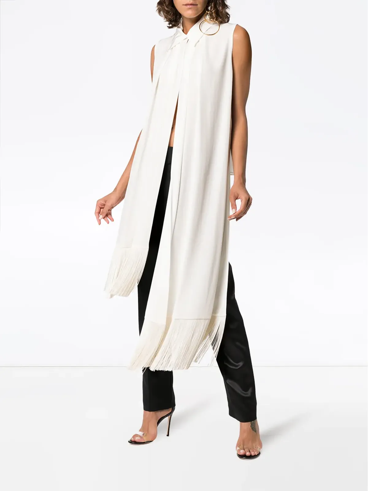 Givenchy フリンジ付きシルククレープトップス - 画像3