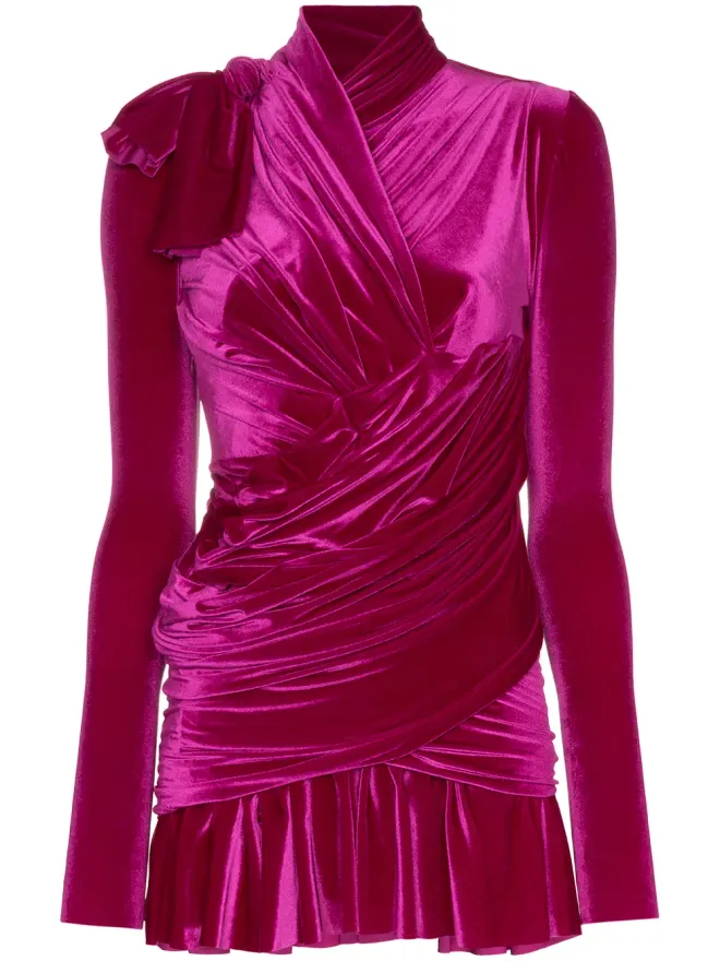 Balenciaga Balenciaga ラップベルベットミニドレスの商品画像