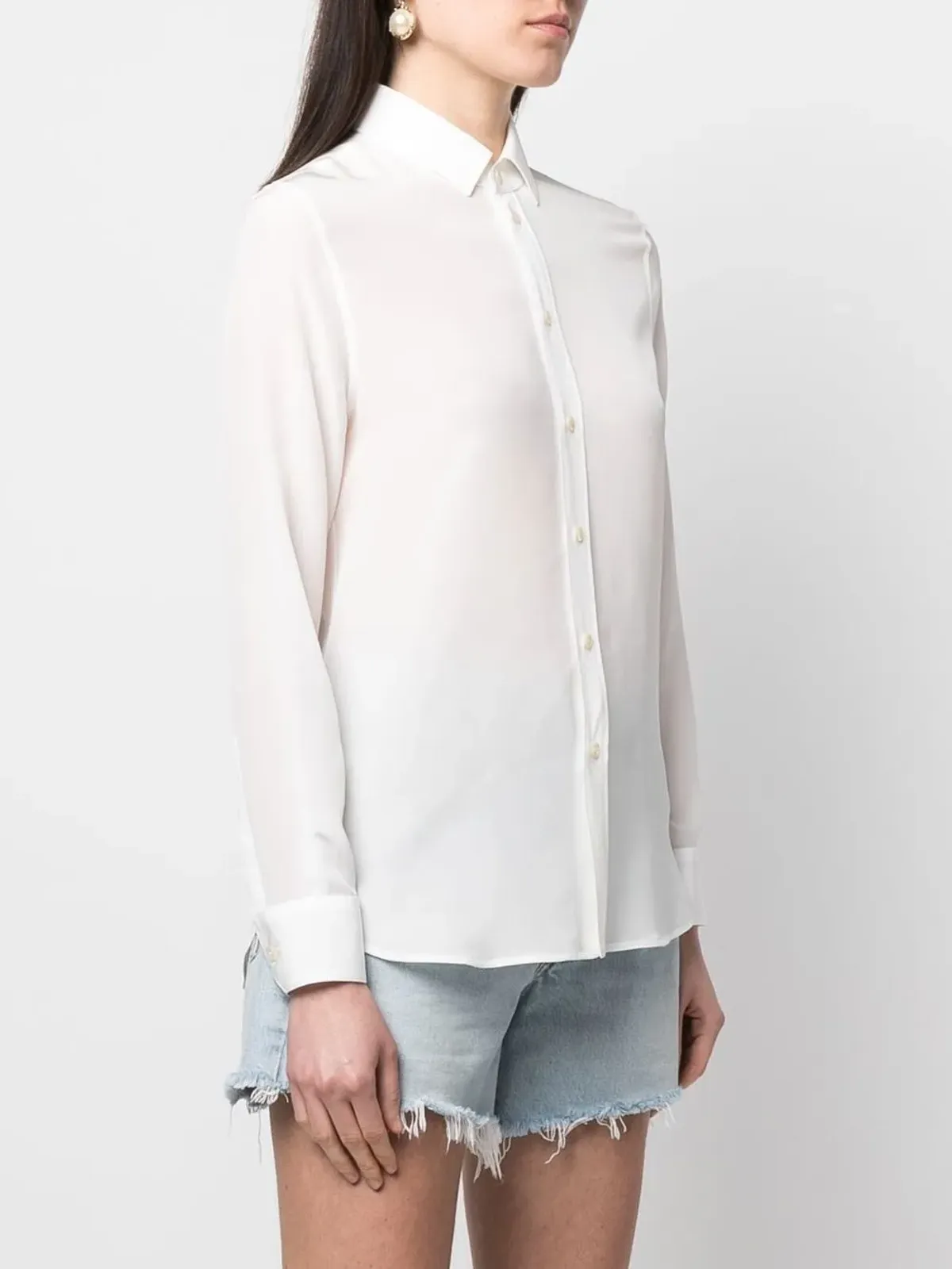 Saint Laurent クラシックカラーシルクシャツ - 画像3