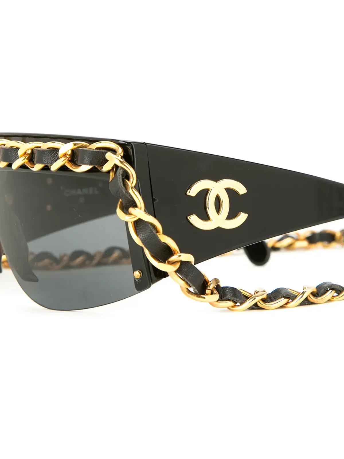 CHANEL Pre-Owned CCチェーン・トリム サングラス - ブラック - 画像3