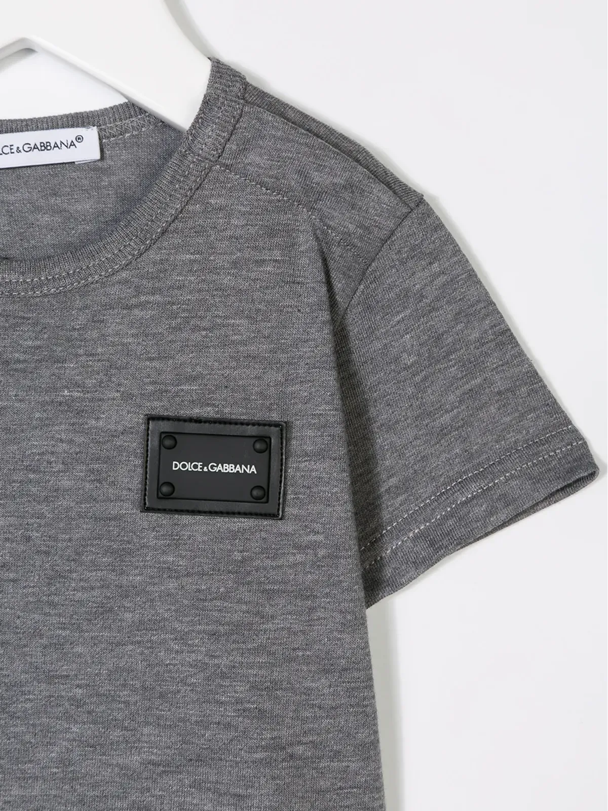 Dolce & Gabbana Kids ロゴアップリケ コットンTシャツ - グレー - 画像3