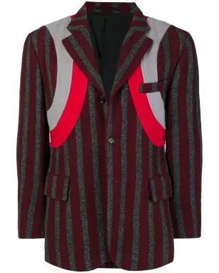 Comme Des Garçons Pre-Owned ストライプ アップリケ ブレザー（レッド） - サムネイル1