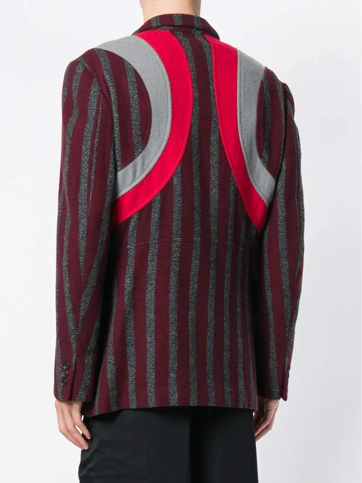Comme Des Garçons Pre-Owned ストライプ アップリケ ブレザー（レッド） - 画像4