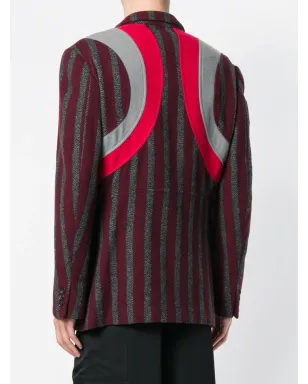 Comme Des Garçons Pre-Owned ストライプ アップリケ ブレザー（レッド） - サムネイル4