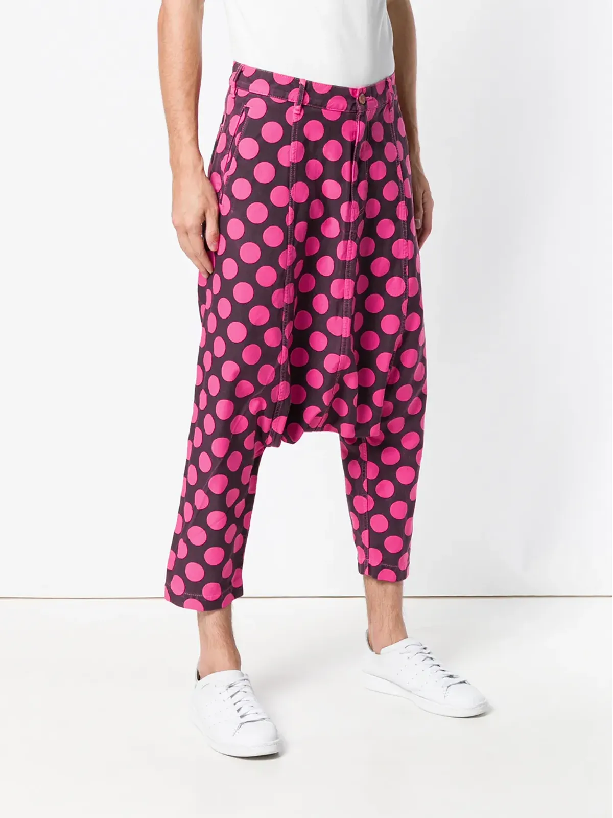 Comme Des Garçons Pre-Owned ビンテージ ドロップクロッチ・ドットパンツ - 画像3