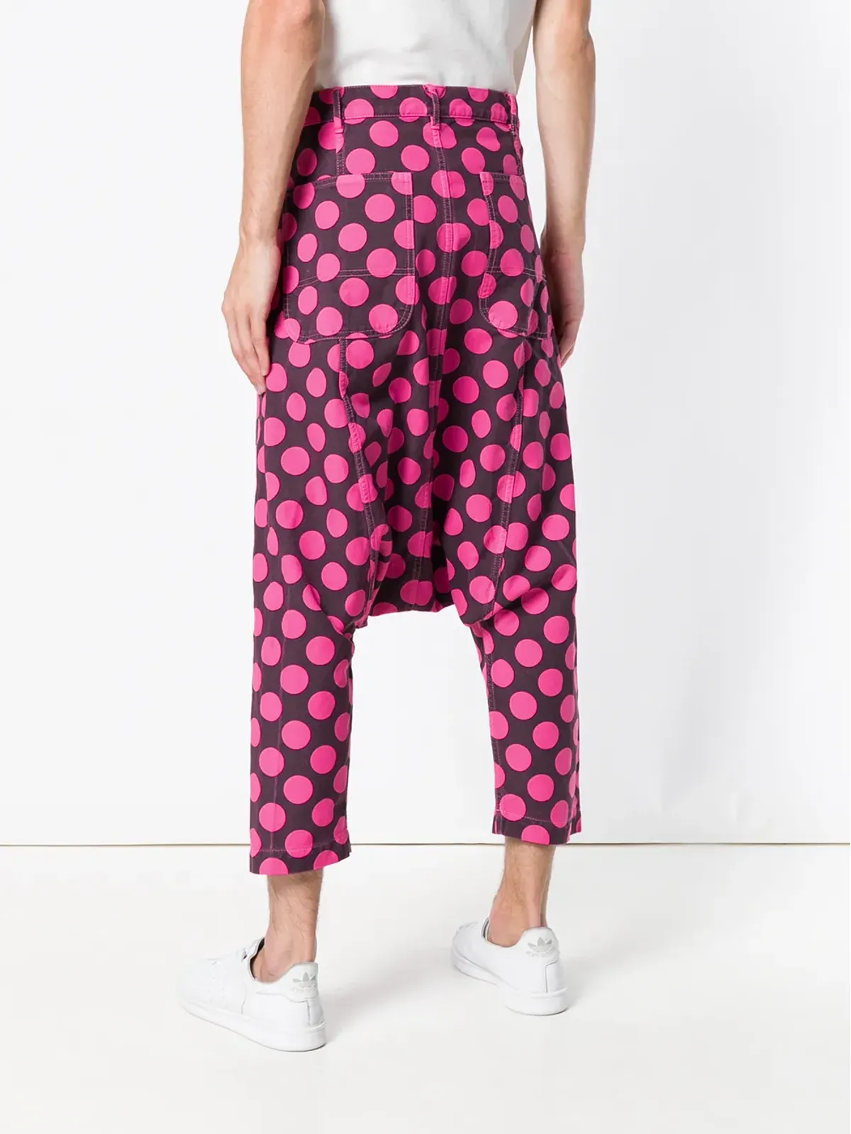 Comme Des Garçons Pre-Owned ビンテージ ドロップクロッチ・ドットパンツ - 画像4