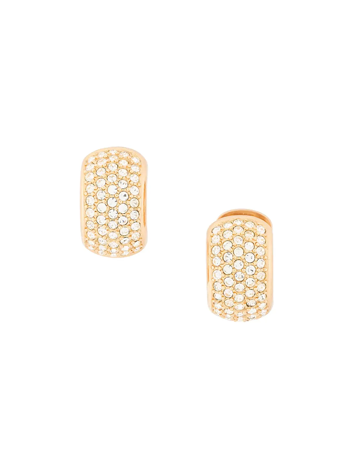 Christian Dior Pre-Owned クリスチャン ディオール中古 Swarovskiクリスタル デミフープ クリップオン イヤリング - 画像1