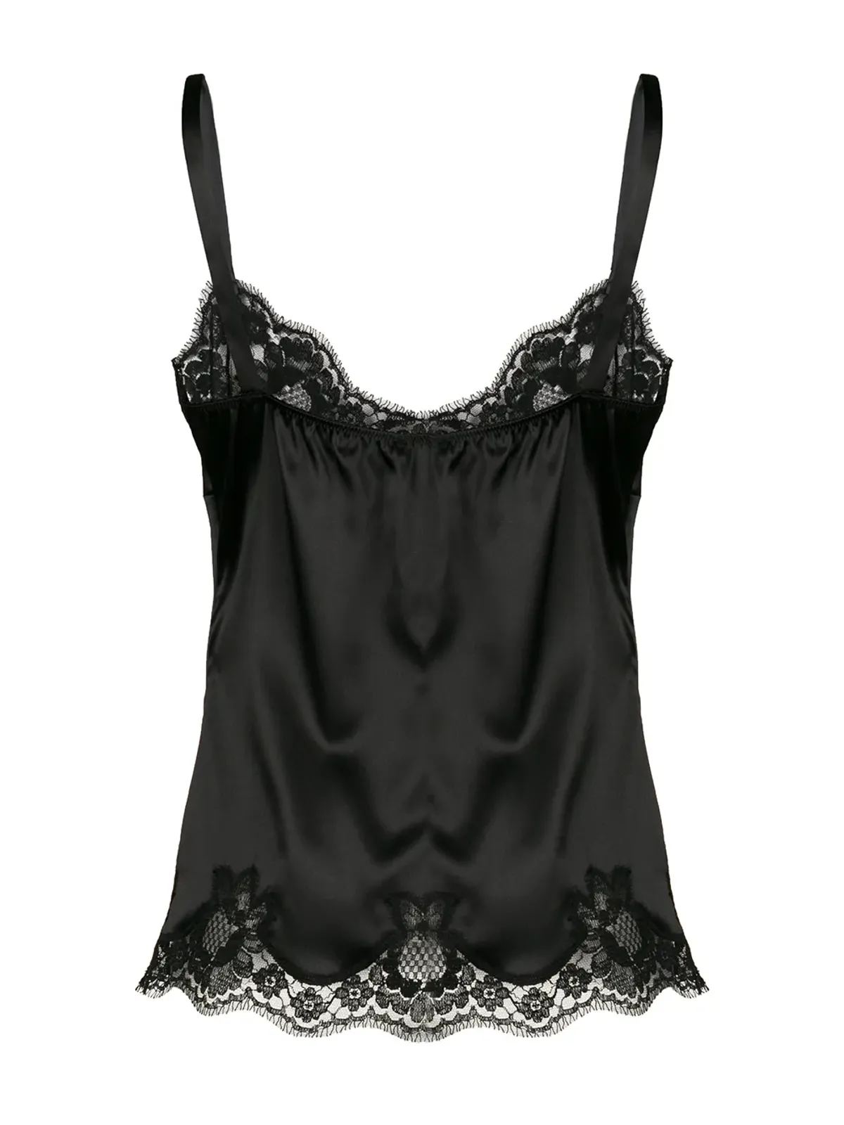 Dolce & Gabbana レーストリム付きサテンキャミソールトップ - 画像3