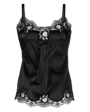 Dolce & Gabbana レーストリム付きサテンキャミソールトップ - サムネイル4