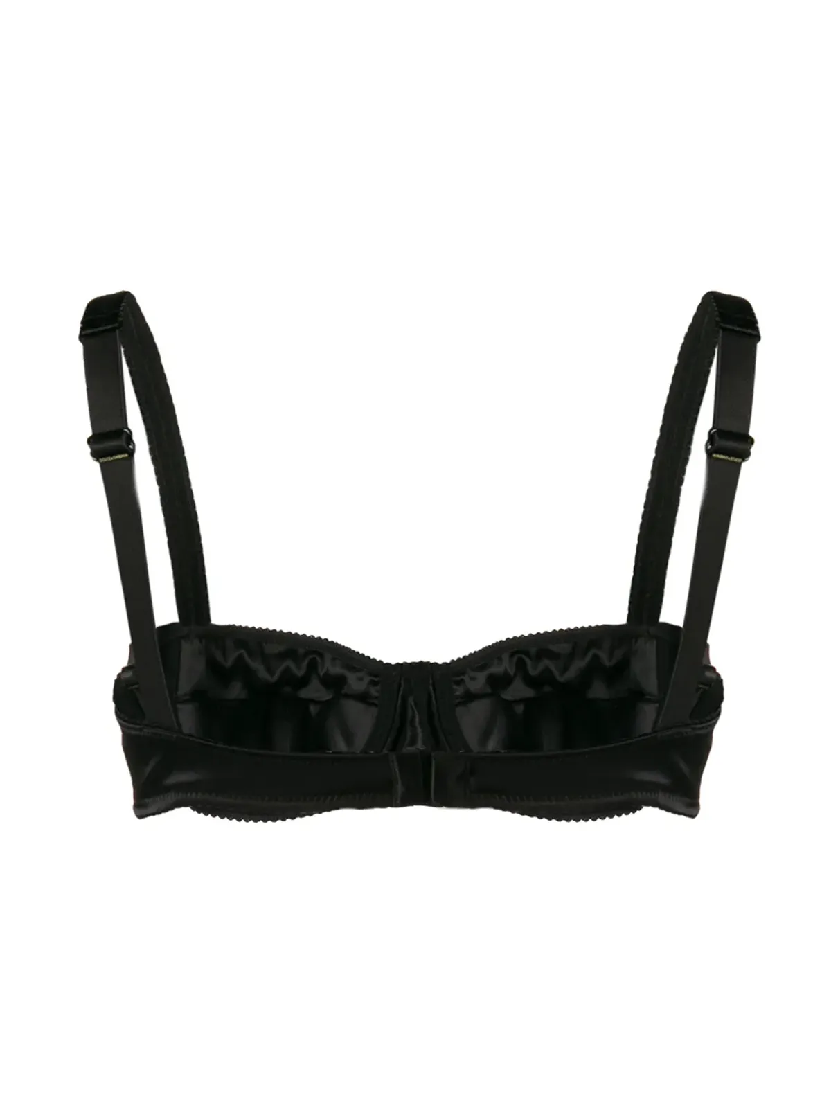 Dolce & Gabbana レースディテール付きサテン バルコネット ブラ - ブラック - 画像2