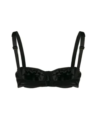 Dolce & Gabbana レースディテール付きサテン バルコネット ブラ - ブラック - サムネイル2