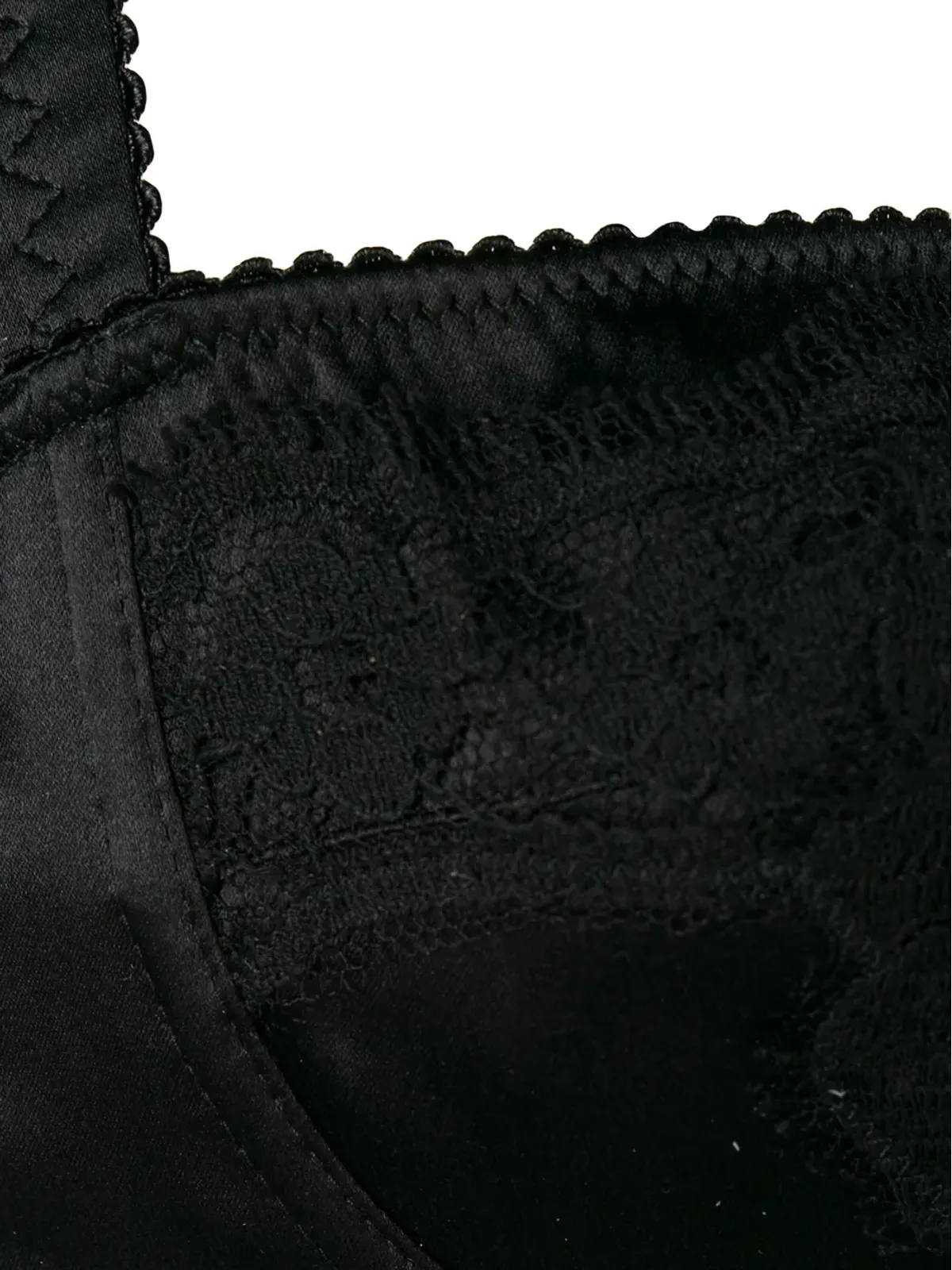 Dolce & Gabbana レースディテール付きサテン バルコネット ブラ - ブラック - 画像3