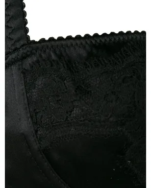 Dolce & Gabbana レースディテール付きサテン バルコネット ブラ - ブラック - サムネイル3