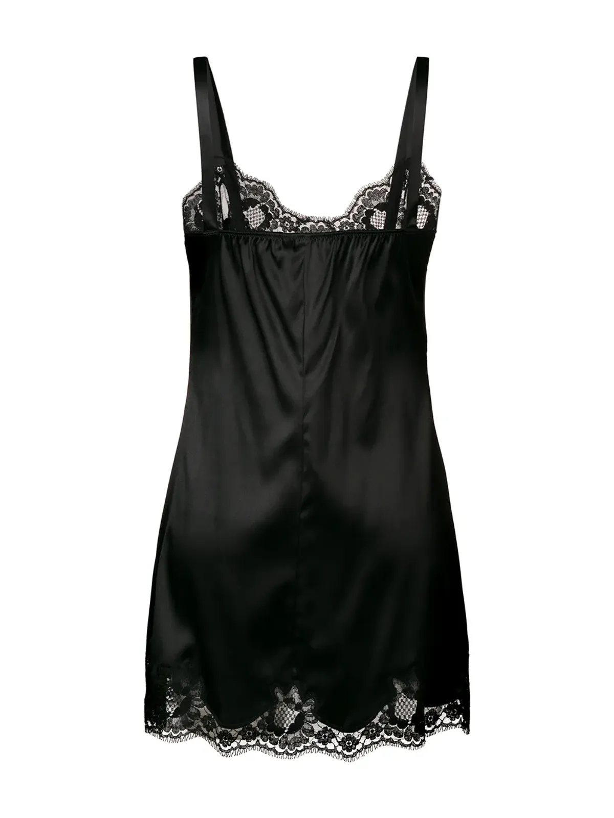 Dolce & Gabbana レースディテール付きサテンスリップドレス - ブラック - 画像2