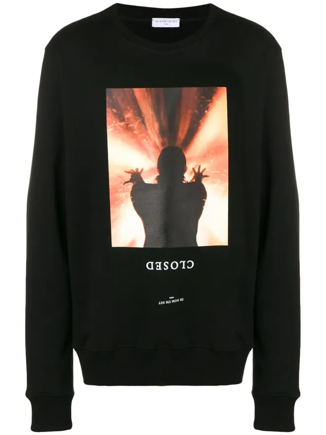 Ih Nom Uh Nit Ih Nom Uh Nit クローズドプリントスウェットシャツ（ブラック）の商品画像