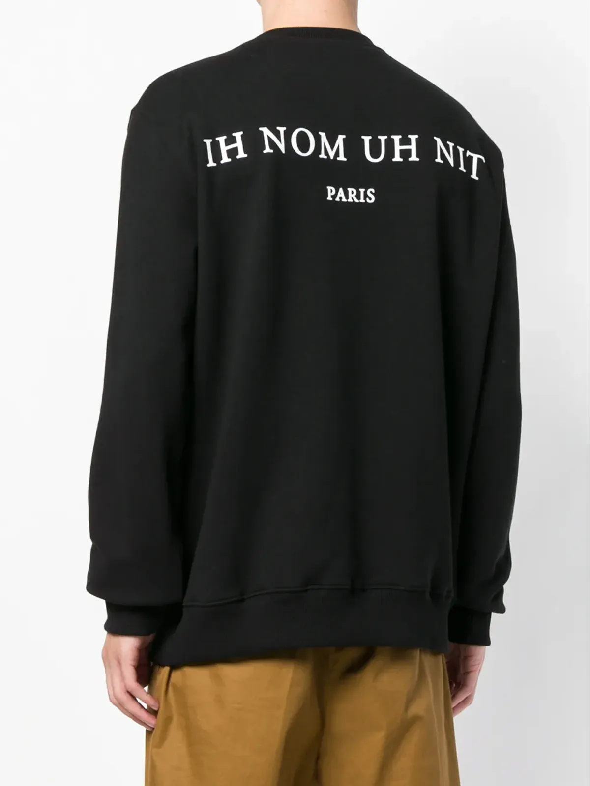 Ih Nom Uh Nit クローズドプリントスウェットシャツ（ブラック） - 画像4