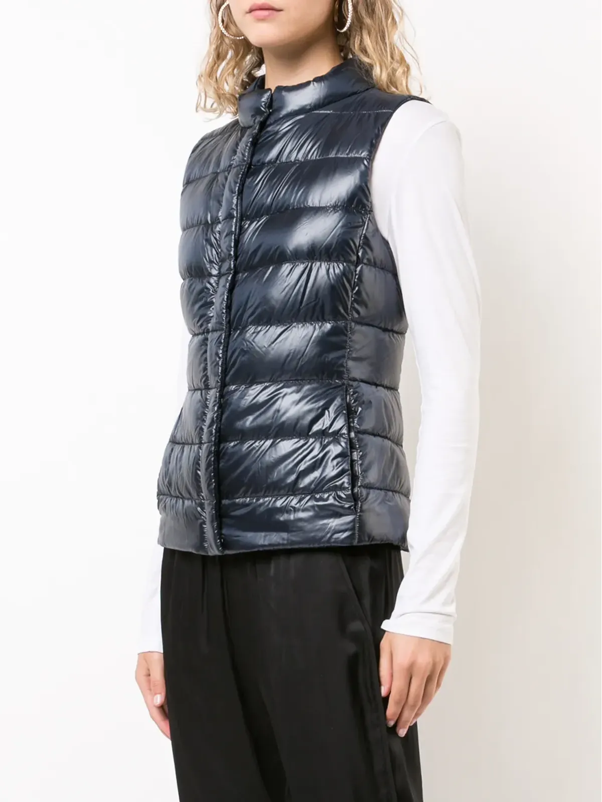 Herno ジップ付きキルティングジレ - ブルー - 画像3