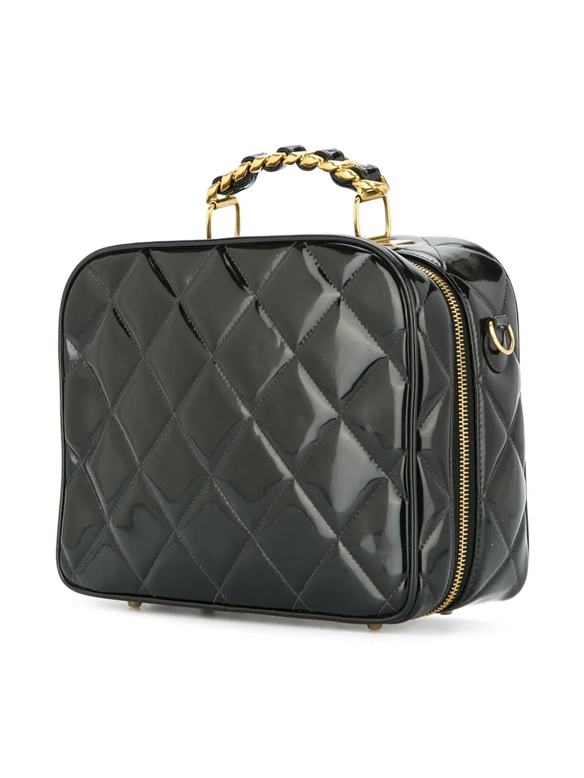 CHANEL Vintage キルテッドボックス型2ウェイバッグ - ブラック - 画像3