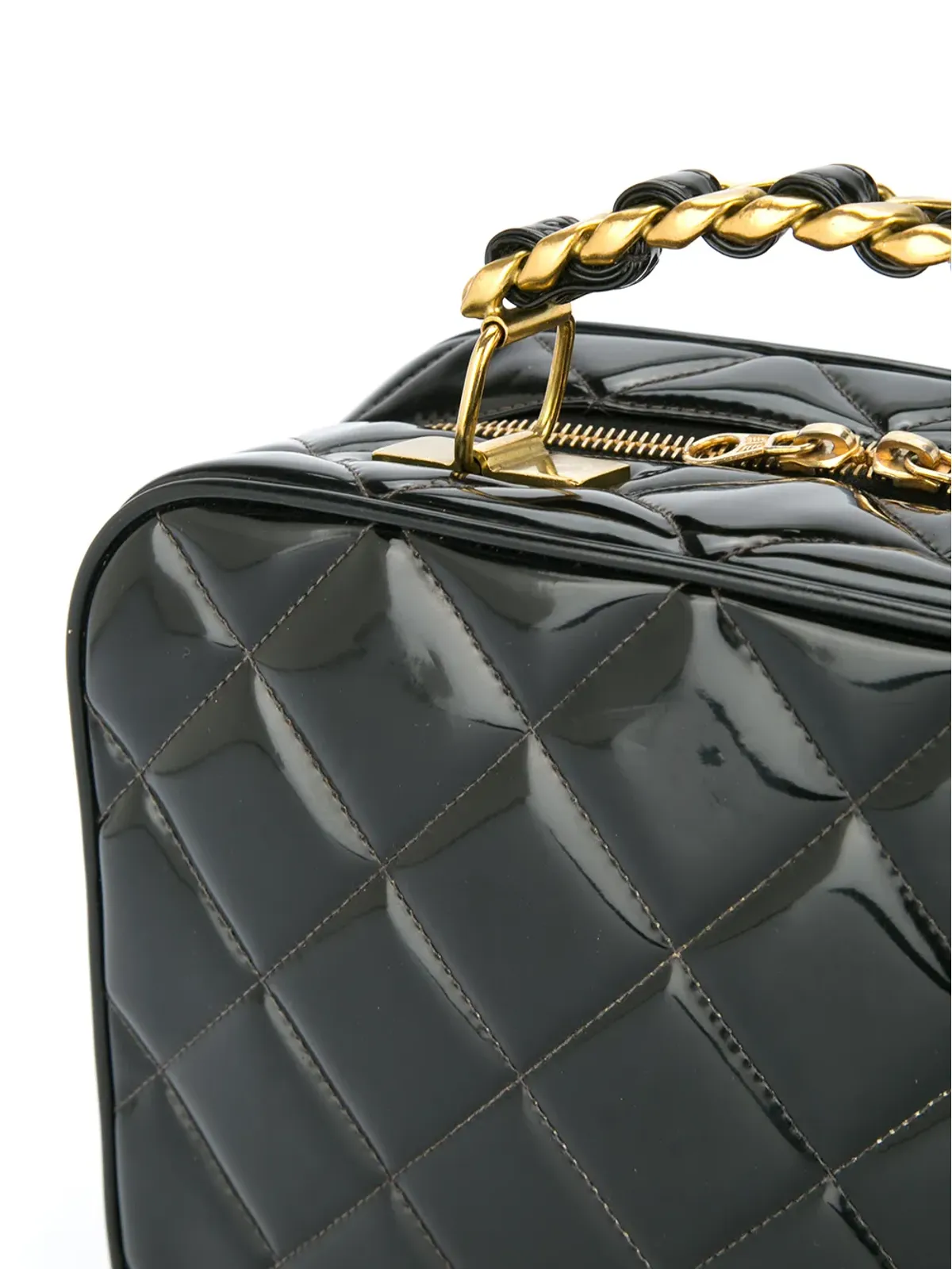 CHANEL Vintage キルテッドボックス型2ウェイバッグ - ブラック - 画像4