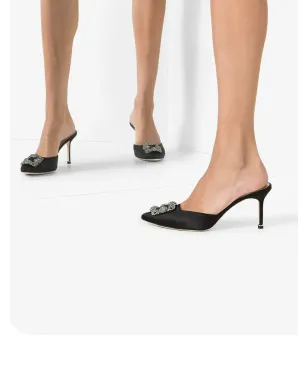 Manolo Blahnik Hangisi アップリケ付きミュール - サムネイル3