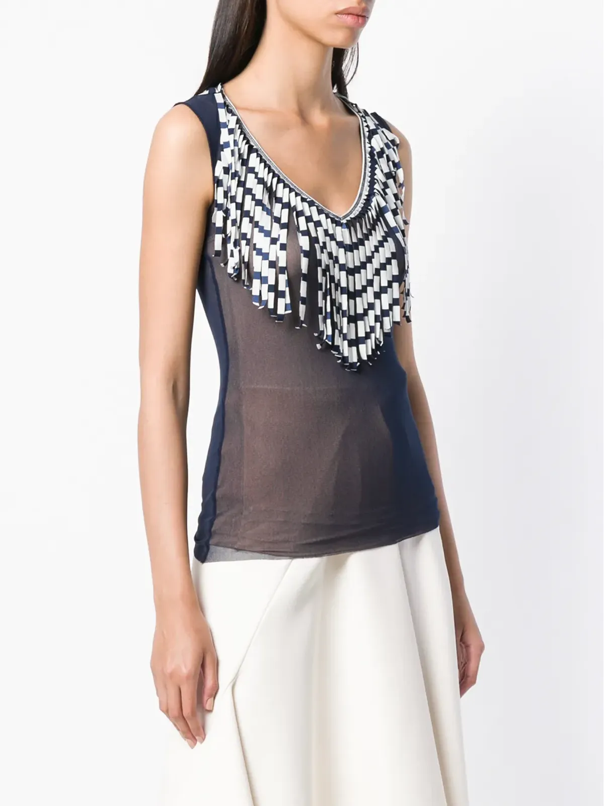 Jean Paul Gaultier Pre-Owned シアーフリンジ ブラウス - 画像3