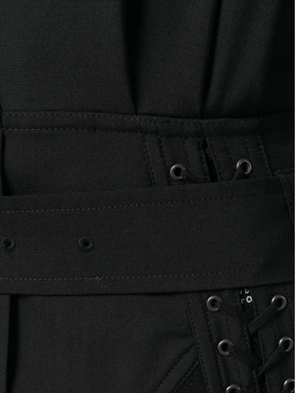 Jean Paul Gaultier Pre-Owned レースアップディテール ベルト付きジャケット - ブラック - 画像5