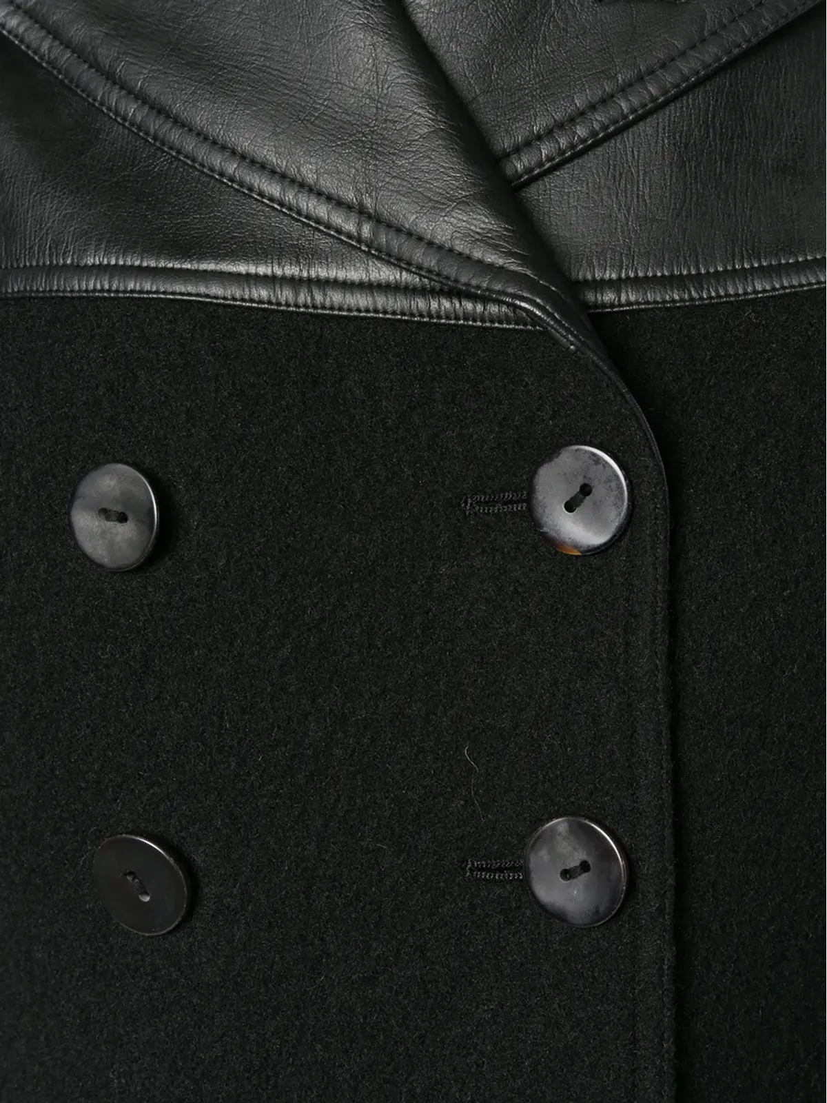 Jean Paul Gaultier Pre-Owned フェイクレザー ロングコート ブラック - 画像5