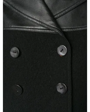 Jean Paul Gaultier Pre-Owned フェイクレザー ロングコート ブラック - サムネイル5