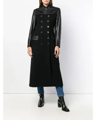 Jean Paul Gaultier Pre-Owned フェイクレザー ロングコート ブラック - サムネイル2