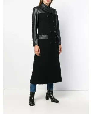 Jean Paul Gaultier Pre-Owned フェイクレザー ロングコート ブラック - サムネイル3