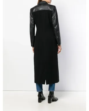 Jean Paul Gaultier Pre-Owned フェイクレザー ロングコート ブラック - サムネイル4