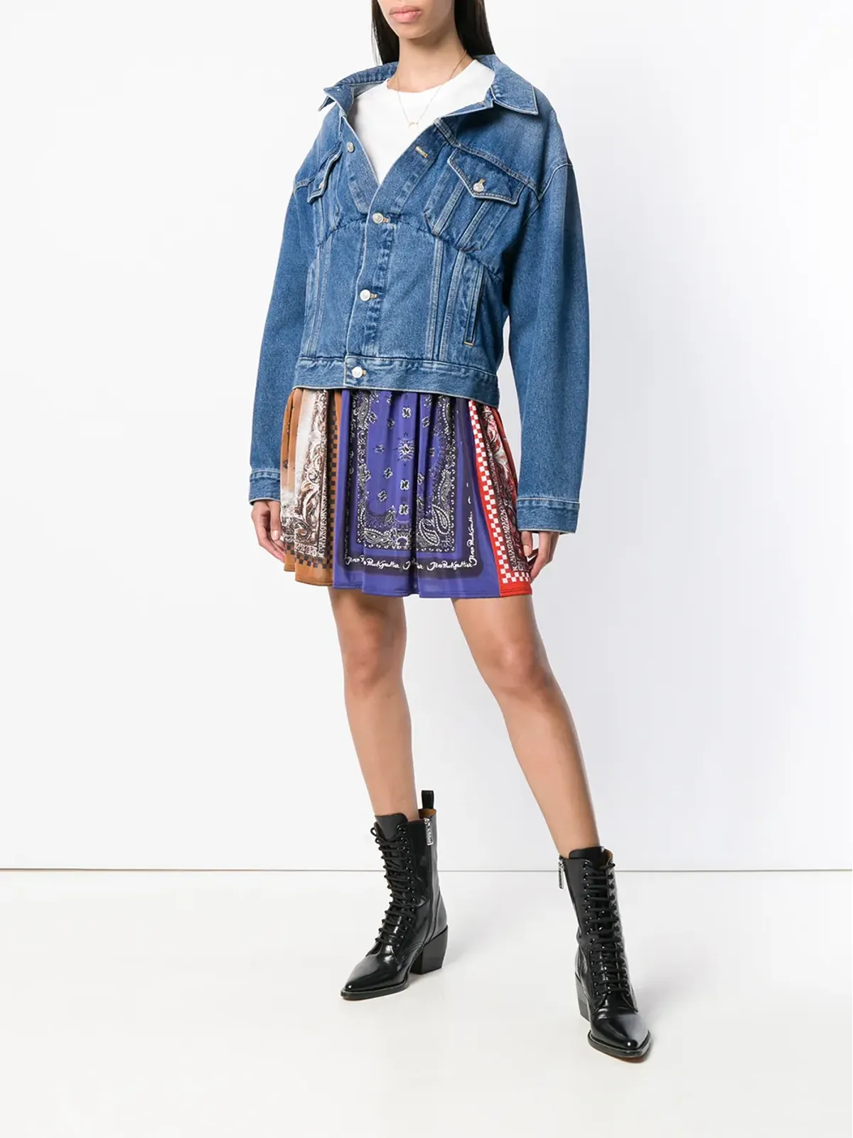 Jean Paul Gaultier Pre-Owned バンダナ柄ギャザースカート（ブルー） - 画像2