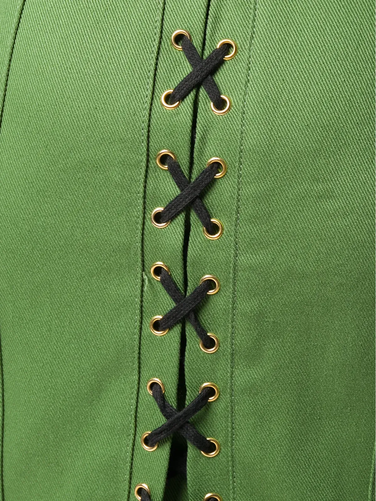Jean Paul Gaultier Pre-Owned グリーンのレースアップディテール ペンシルスカート - 画像5
