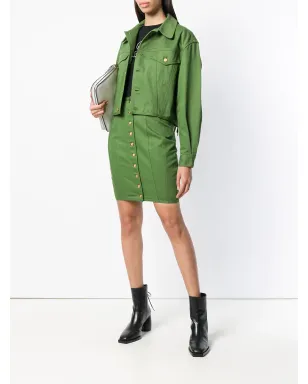 Jean Paul Gaultier Pre-Owned グリーンのレースアップディテール ペンシルスカート - サムネイル2