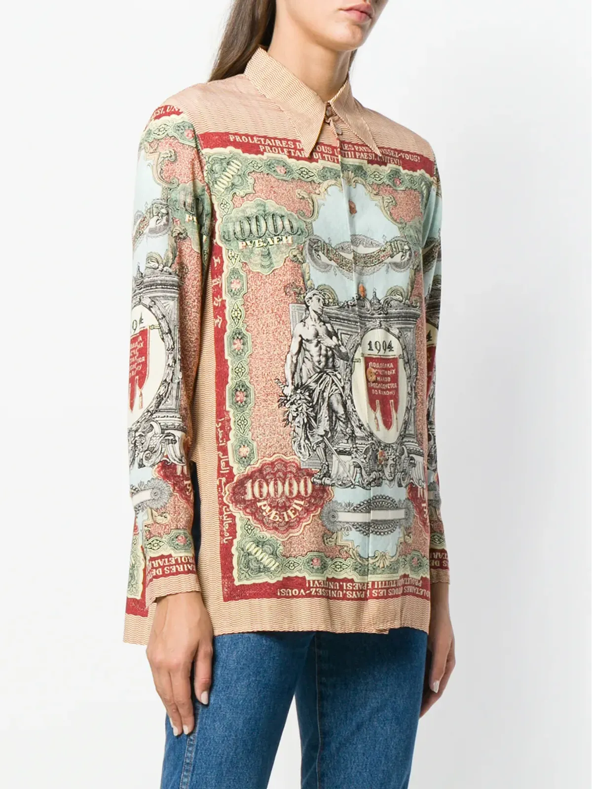 Jean Paul Gaultier Pre-Owned プリント長袖シャツ（ブラウン） - 画像3