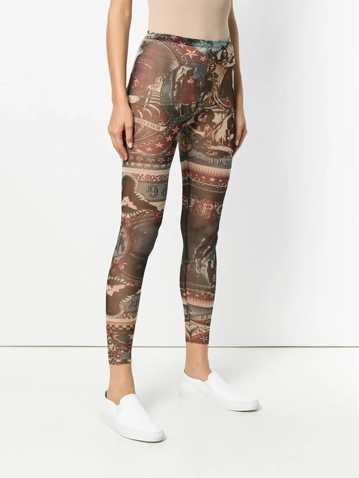 Jean Paul Gaultier プリント入りシアーなフィットパンツ - 画像3