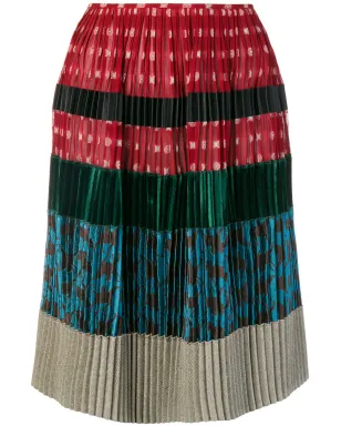 Jean Paul Gaultier Pre-Owned プリーツ入りパッチワークスカート - サムネイル1