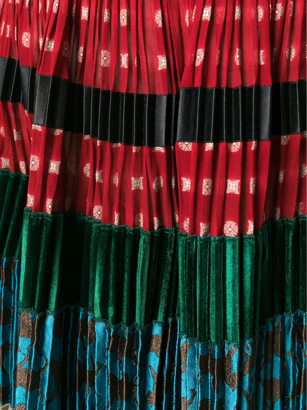 Jean Paul Gaultier Pre-Owned プリーツ入りパッチワークスカート - 画像5