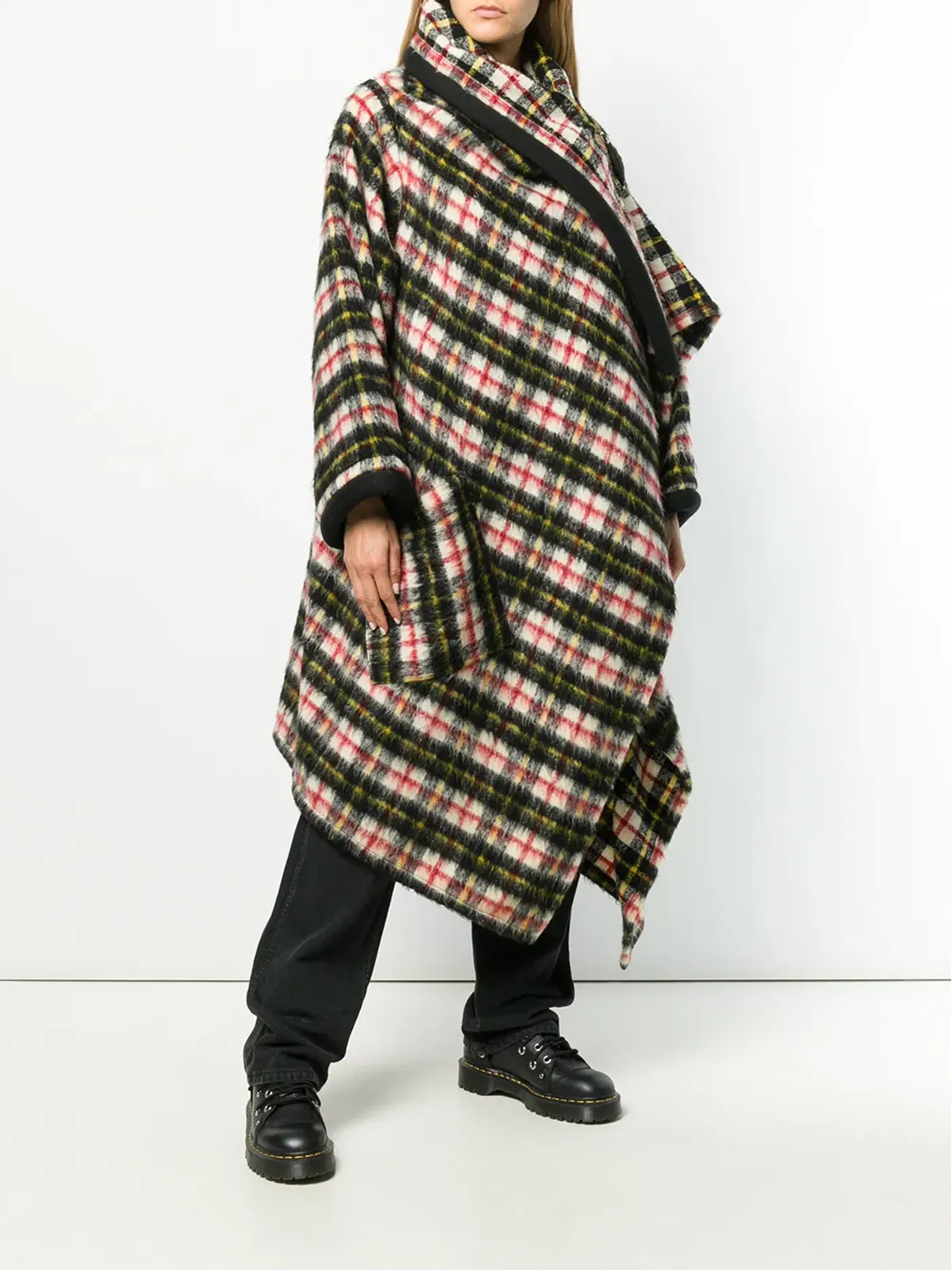 Jean Paul Gaultier Pre-Owned チェック柄ショールカラーコート - 画像2