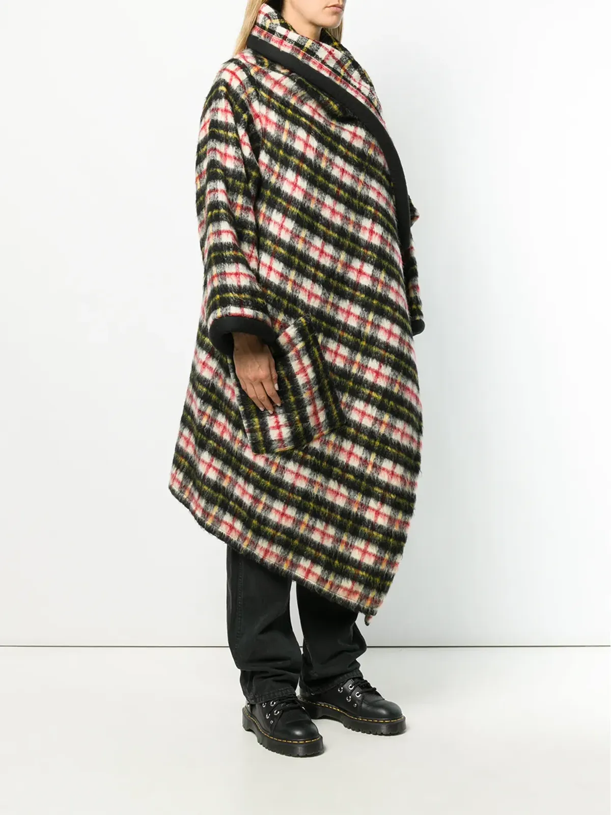 Jean Paul Gaultier Pre-Owned チェック柄ショールカラーコート - 画像3