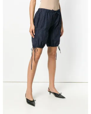 Jean Paul Gaultier Pre-Owned ピンストライプ ギャザーショーツ（ブルー） - サムネイル3