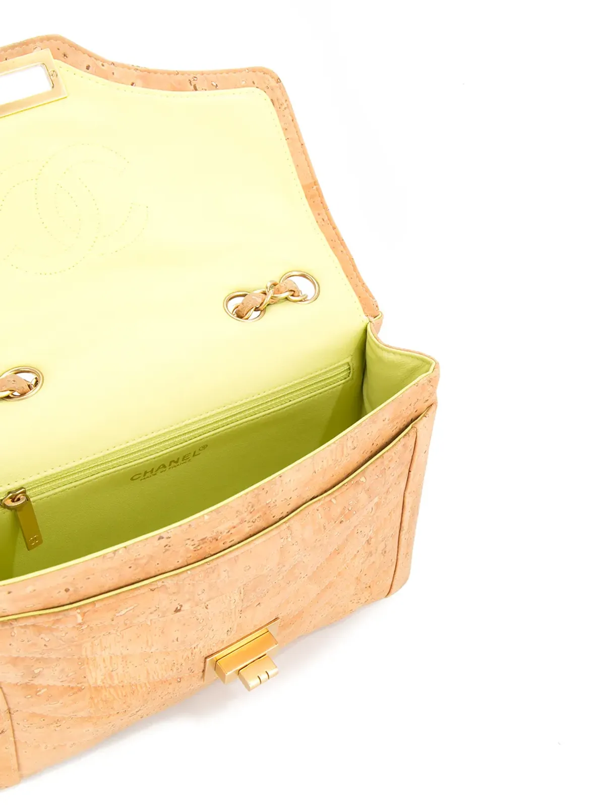 CHANEL ビンテージ quilted CC double chain shoulder bag - 画像5