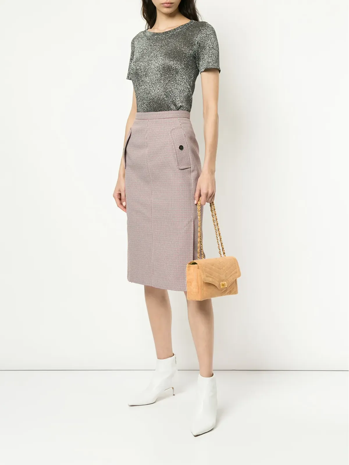 CHANEL ビンテージ quilted CC double chain shoulder bag - 画像2